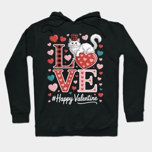 LOVE Happy Valentine British Longhair Cat Valentine's Hat Hoodie